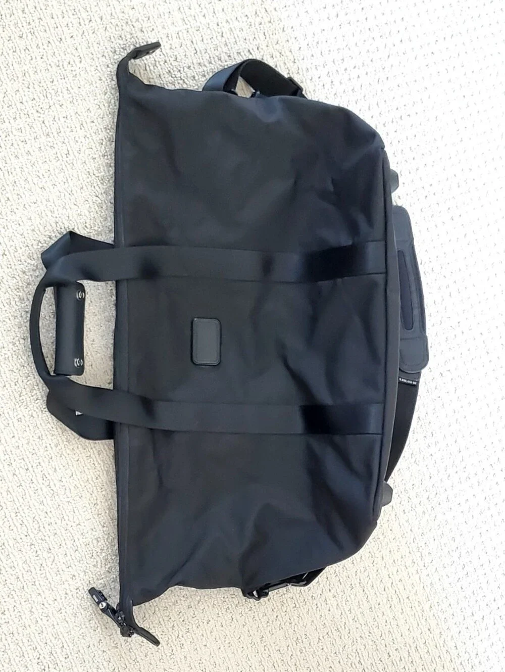 Tumi Alpha 2 Series Black Ballistic Nylon Snap Side Expanding Travel Duffle Bag